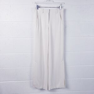 A.L.C. Miles White Pants Wide Leg Split Hem High Rise Trouser Pants Size 2